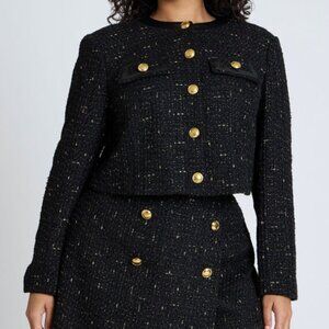 Eloquii Cropped Tweed Jacket